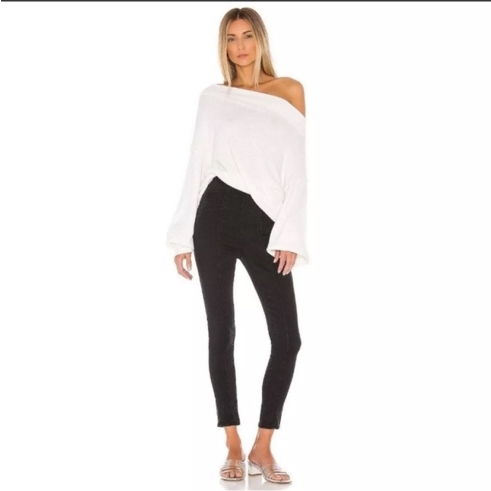 Free People | We the Free Feel Alright Pull On Skinny Jeans in Rinse Black Sz 25